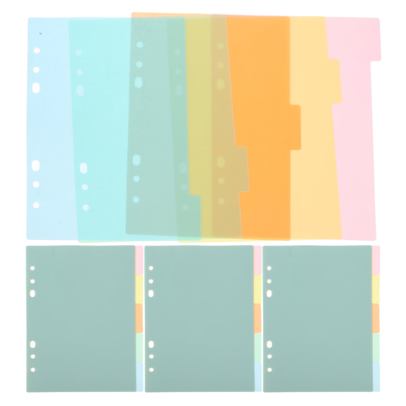 SHISUYAN 20Pcs Plastic Binder Dividers Loose Leaf Notebook Tab Pages Convenient Tab Dividers Binder Supplies