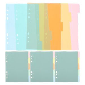 SHISUYAN 20Pcs Plastic Binder Dividers Loose Leaf Notebook Tab Pages Convenient Tab Dividers Binder Supplies