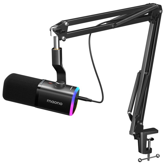 Micrófono para juegos MAONO PD100XS USB XLR con Boom Arm y software