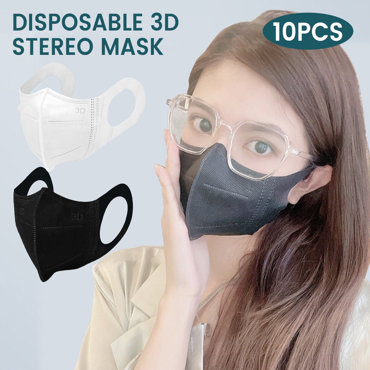 REUSABLE NEW 10PCS FACE MASK WHITE COLOR FABRIC USE WITH FACESHIELD. 