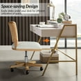 thumbnail image 4 of Swivel Office Chair Wooden Rattan Back Adult Task Chair Living Office Room, Beige, 4 of 9