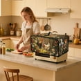thumbnail image 3 of Renewold Toaster Oven Dust Cover with Storage Pockets Stain-Resistant Dust Protection Rectangular Microwave Oven Small Appliance Cover Case, 20.5 x 16.5 x 10 Inches, Rooster Chicken Daisy, 3 of 7