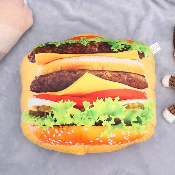 Toyandona Lightweight Decorative Throw Pillow Cover with Fun Hamburger Design for Home Living Room and Bedroom
