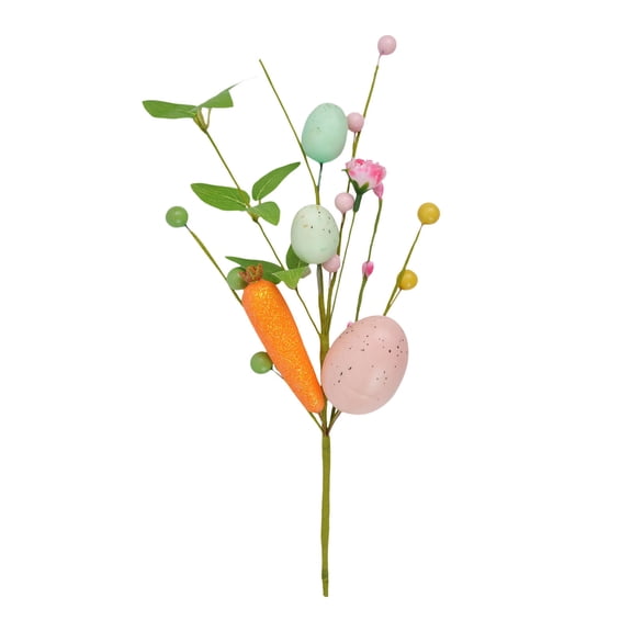 PEIBang Easter Egg Stems Floral Arrangement Craft Kit with Colorful Carrot Toppers