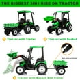 thumbnail image 6 of Kidsera 24V Kids Ride On Tractor Green, 3in1 Riding Tractor with Detachable Trailer and Front Shovel, Dual Motor Battery Powered Electric Riding Toy for Girls&Boys, 6 of 6