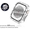 thumbnail image 4 of 41mm Case Compatible with Apple Watch 8 Series 7 Case with Screen Protector, Bling Diamond Overall Protective Case Compatible with Apple Watch Series 7 & 8 41mm, Silver, 4 of 5