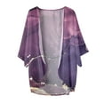 thumbnail image 4 of Women Kimono Cardigan Breathable Half Sleeve Chiffon Cardigan Top Open Front Casual Cover Up Loose Fit Plus Size Cardigan, 4 of 4
