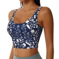 thumbnail image 2 of Goofa Plant Printed Sports Bras for Women, High Impact Running Bra Workout Crop Tank Tops Longline Sports Bra Push up-Small, 2 of 9