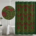thumbnail image 5 of Vintage Red Roses Shower Curtain, Waterproof Shower Curtains for Bathroom, Green Abstract Art Floral Ethnic Washable Fabric Bathtub Curtain Set Bath Decor with 12 Hooks 48"x72", 5 of 8