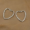 thumbnail image 2 of 20 piezas de plata tibetana grandes colgantes huecos del corazón del corazón aleación para joyas de bricolaje suministros de artesanía Macarena Colgantes de los encantos del corazón, 2 of 8