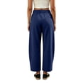 thumbnail image 5 of Womens Linen Barrel Pants 2026 Summer Baggy Drawstring Wide Leg Palazzo Beach Vacation Cropped Trousers with Pockets, M, 5 of 6