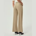 thumbnail image 4 of KDDYLITQ Womens Dress Pants Straight Wide Leg Pants High Waist Plus Size Trousers Casual Dressy Work Pants with Pocket Khaki M, 4 of 4