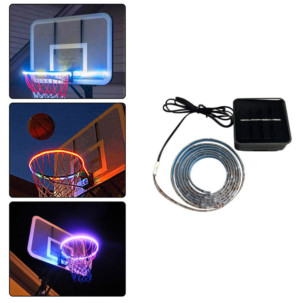 Basketball Rim Hoop LED Strip Light Solar Powered Sensor Waterproof Night Lamp 
