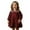 Wine, variant on Fgnfyis Dresses for Girls Fashion Plaid Bow Tie Collar Lace Trim Long Sleeve Party Photoshoot Gown Toddler Girl Dress 6-12 Months