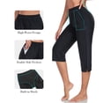thumbnail image 3 of RELLECIGA Women's High Waisted Swim Capris Pants Long Board Shorts Beach Pants with Briefs, 3 of 8