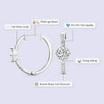 thumbnail image 2 of Diamond Hoop Earring | 1 Carat IGI Certified Round Shape Lab Grown Diamond Hoop | 14K in White Gold | Moonlight Glow Elongated Hoop Lab Diamond Earrings | FG-VS1-VS2 Quality | Friendly Diamonds, 2 of 5