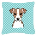 thumbnail image 2 of Checkerboard Print With Dog Fabric Decorative Pillow, 2 of 3