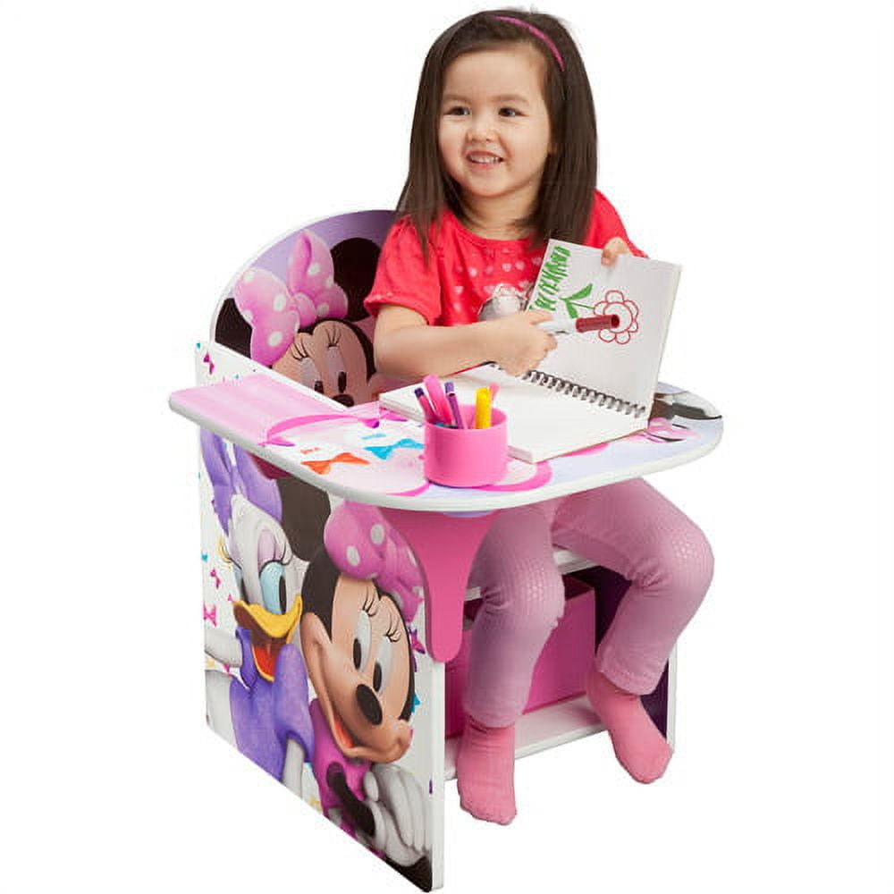 Delta Children s Disney Minnie Mouse Character Toddler Study Table Chair Desk with Storage Bin Pink Walmart