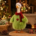 thumbnail image 5 of Christmas Porch Goose Outfits, Green Plush Christmas Goose Clothes Set, Cute Christmas Goose Costume for 23" Geese Statue Outdoor Patio Lawn Yard Decoration, 5 of 6