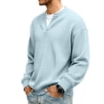 thumbnail image 5 of BRANROY Men's Waffle V Neck Long - Sleeve Tee Shirts for Men with Soft Waffle Knit for Everyday Comfort, Layering and Weekend Outings,Blue M, 5 of 7