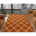 thumbnail image 1 of Ottomanson Shaggy Collection Jute Backing Moroccan Trellis Design Indoor Rug, 1 of 5