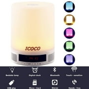 blu etooth Speakers Night Light , Touch Control Bedside Lamp Portable Table Lamp Color LED Outdoor Speaker Light Music Player Birthday Gifts