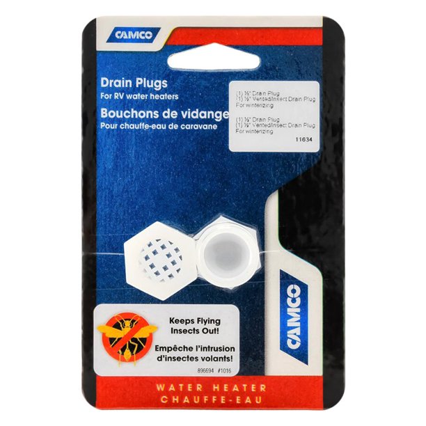 Camco 11634 White Water Heater Drain Plug
