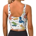 thumbnail image 3 of Bixox Women's Dinosaur (2) Pattern Fitness Navel Tank Top U-Back Yoga Tank Top Sweatshirt Sports Bra, 3 of 7