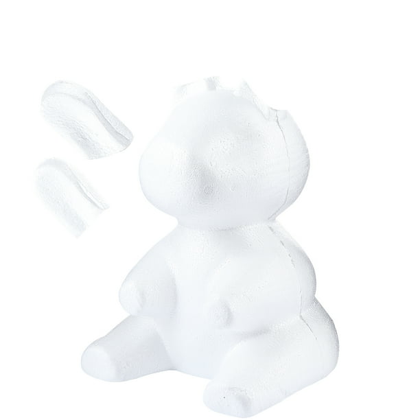 Molde de conejo de espuma blanco para manualidades, arreglos florales, regalo, decoración para bodas y fiestas.
