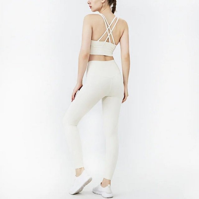 Nuevo Conjunto de Yoga de nailon, chándal para mujer, Fitness, gimnasio, Sujetador deportivo de dos piezas, mallas, ropa deportiva, transpirable