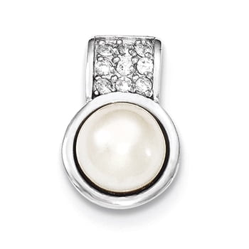 Lex /& Lu Sterling Silver Heart w//CZ Pendant