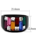 thumbnail image 2 of Luxe Jewelry Designs Women's High Black Polished Stainless Steel Engagement Ring with 7.3mm Top, 2 of 4