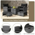 thumbnail image 3 of Topcobe 5 Piece Patio Rattan Furniture with 2 Ottomans and Tempered Glass Coffee Table, Outdoor Patio Furniture for Garden Backyard Pool Deck-Black, 3 of 9