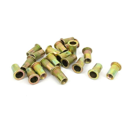 

20 Pcs M6x18mm Metric Ribbed Body Rivet Nut Rivnuts Threaded Insert Nutserts