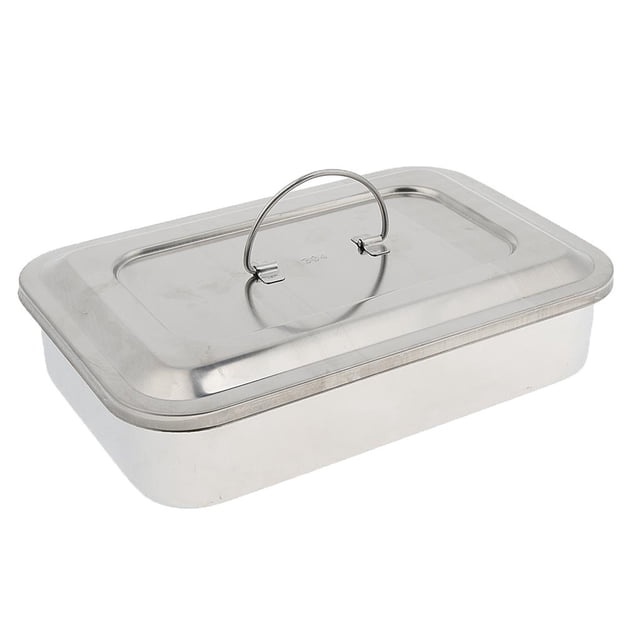Caja de instrumentos quirúrgicos con tapa, hecha de acero inoxidable duradero, perfecta para , tatuajes, perforaciones, manicura. etc 304 9 pulgadas Macarena Caja de instrumentos