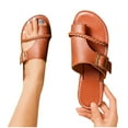 thumbnail image 4 of Censtreet Women's Flat Sandals Fashion Slides With Soft Leather Slippers for Summer, 4 of 6
