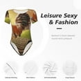 thumbnail image 4 of Fotbe Country Farm Morning Rooster Body de Mujer con Cuello Redondo y Mangas Cortas, Sin Mangas Ajustado, Suave, Cómodo y Básico-Small, 4 of 7
