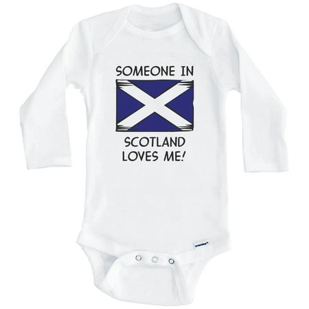 

Someone In Scotland Loves Me Scottish Flag One Piece Baby Bodysuit (Long Sleeve) 0-3 Months White