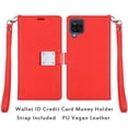 thumbnail image 6 of For Apple iPhone 14 Plus (6.7") Wallet Case PU Leather Credit Card ID Cash Holder Slot Dual Flip Pouch with Stand and Strap Cover ,Xpm Phone Case [ Red ], 6 of 7