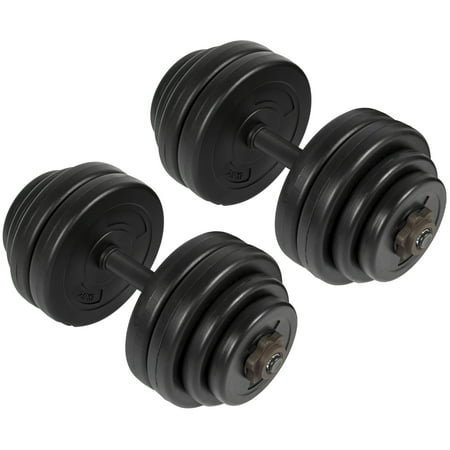 Best Choice Products 64lb Set of 2 Adjustable Weight Fitness Exercise Dumbbells for Bicep, Tricep, Body Workout w/ Barbell Plates, Screw Collars - (Best Standing Core Exercises)