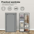 thumbnail image 2 of 33Inch Wide Portable Wardrobe Closet with 1 Hanging Rod and 6 Shelves, Clothes Rack with Cover for Bedroom, Grey, 2 of 7