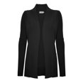 thumbnail image 4 of Cielo Women's Solid Basic Open Front Pockets Knit Sweater Cardigan Black XL, 4 of 4