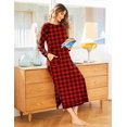 thumbnail image 4 of Ekouaer Women Nightgowns Long Casual Nightdress Long Sleeve Sleepwear with Pocket, 4 of 6