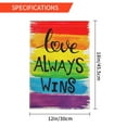 thumbnail image 3 of Love Always Wins Rainbow Pride Garden Flag, LGBTQ Pride Flag, Gay Pride Front Porch Decor, Outdoor Indoor Decorations for Yard, 3 of 7