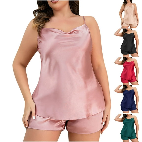 Elainilye Fashion Women's Pajamas Solid Color Strappy Bathrobe Homewear Ice Silk Pajamas Robes Nightgown,Brown