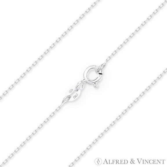 0.9mm D-Cut Anchor Cable Link Chain Necklace in .925 Sterling Silver