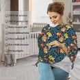 thumbnail image 4 of Fotbe Blue Floral Pattern Car Seat Covers for Babies, Nursing Breastfeeding Cover Infant Carseat Canopy, Soft Stretchy Carrier Cover, 4 of 9