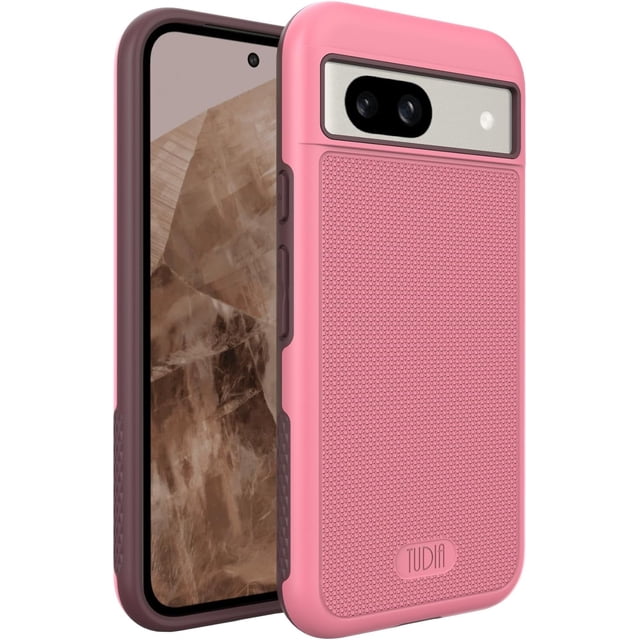 TUDIA MergeGrip Google Pixel 8a Case 2024 Dual Layer Grip Heavy Duty - Smokey Pink