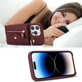 thumbnail image 4 of for iPhone 14 Pro Case Wallet with Strap for Women - Crossbody Lanyard,Zipper Pocket,Credit Card Holder,Ring Stand - RFID Blocking Phone Wallet Case for iPhone 14 Pro(6.1 inch,Wine Red), 4 of 18