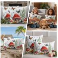 thumbnail image 5 of Mushroom Outdoor Waterproof Pillow Covers, Butterfly Botanical Star Country Plant White Decorative Square Throw Pillowcase Sofa Cushion Sham for Patio/Couch/Chair, 18"x18" 2 Pack, 5 of 8